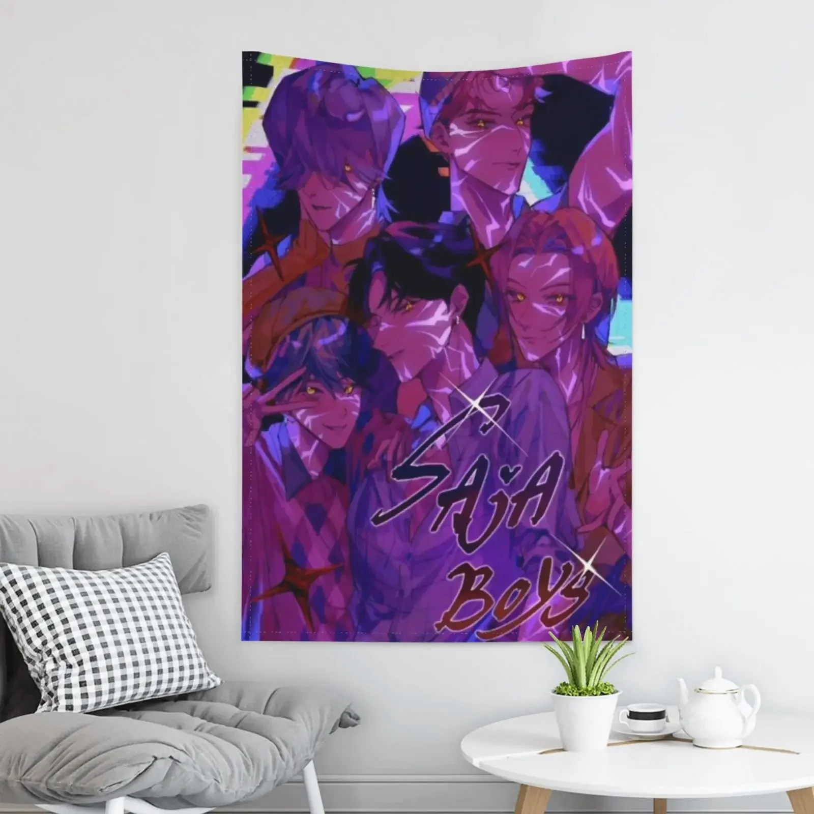 Fantastic Saja Boys Anime Tapestry, Home Decor, Popular Cartoon Character Wall Art Tapestries Backgrounds  For Living Room, Dorm