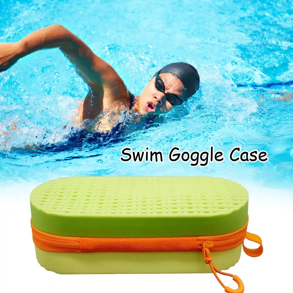 Swimming Goggle Case Double-sided Drainage Holes Shockproof Silicone Goggle Box Travel Swim Glasses Carrier Bag Storage Box