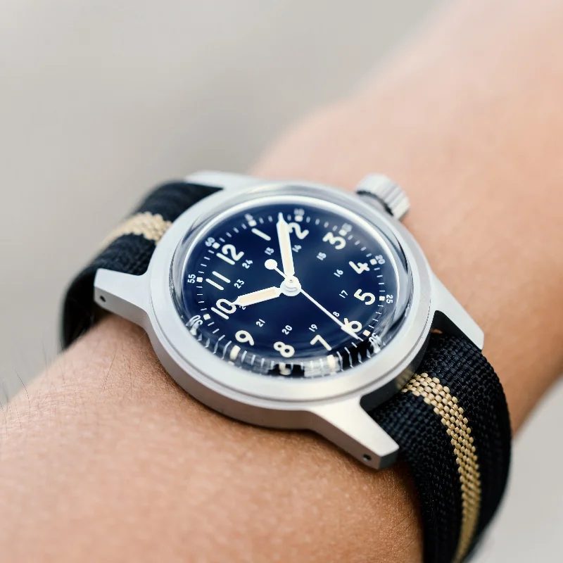 RDUNAE جديد خمر العسكرية ساعة كوارتز رجالية ميوتا سوبر 2035 K1 الزجاج المعدني الفولاذ المقاوم للصدأ ساعة مقاومة للماء