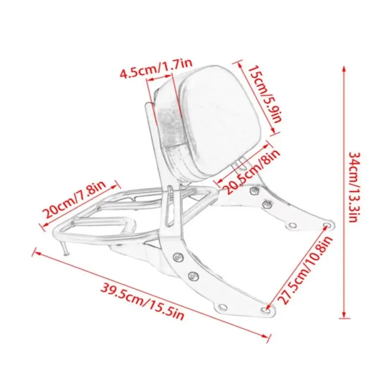 For Bon neville T100 T 100 T120 T 120 Street Twin 900 Scrambler 16-26 Detachables Backrest Sissy Bar Motorcycle Luggage Rack