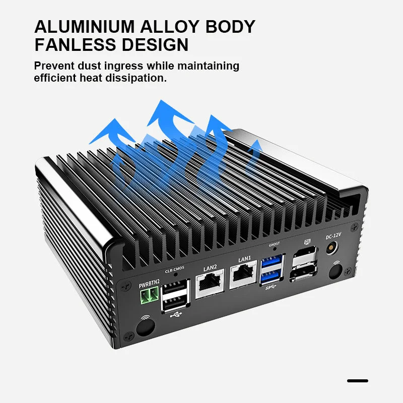 Fanless Industrial IoT Mini PC Intel Core i5 8250U i7 4500U 2xGigabit LAN 2xCOM Industrial Firewall Computer Windows Home Server
