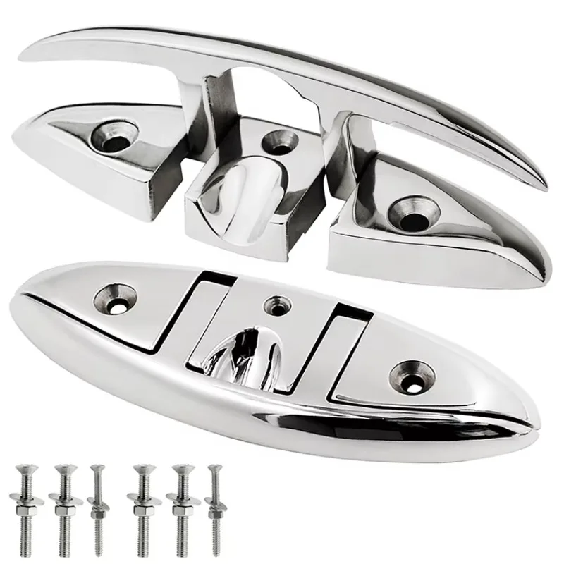 

STLF Tangren Factory Direct Supply New 316 Stainless Steel Folding Cleat Marine Hardware for Large Yacht and Boat Cleats