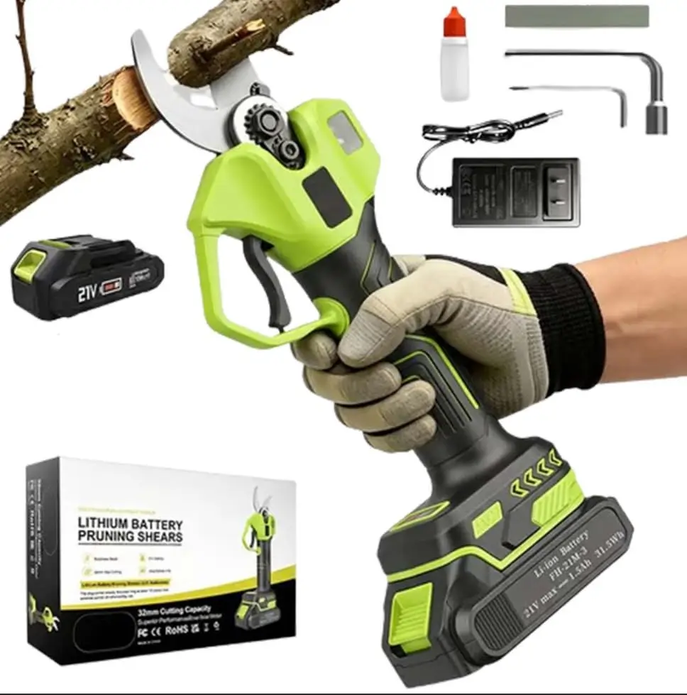 Cordless Electric Pruning Shears, 1.25-Inch Branch Cutter (1 Batteries Kit) Set name