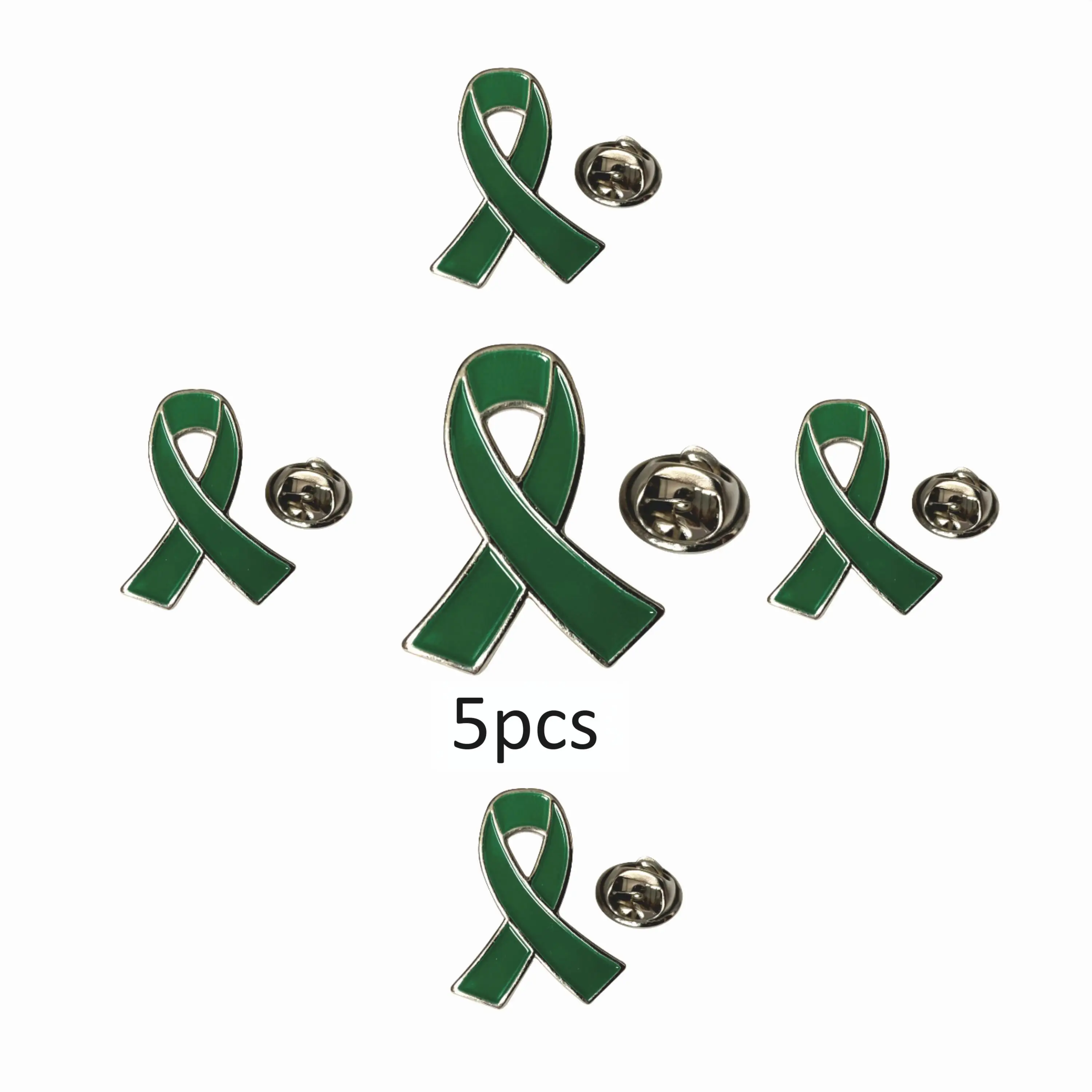 دبوس طية صدر السترة بشريط أخضر للصحة العقلية - بروش للتوعية بالمينا لمجموعات الدعم وأحداث الدعوة وإكسسوارات صندوق الخيرية