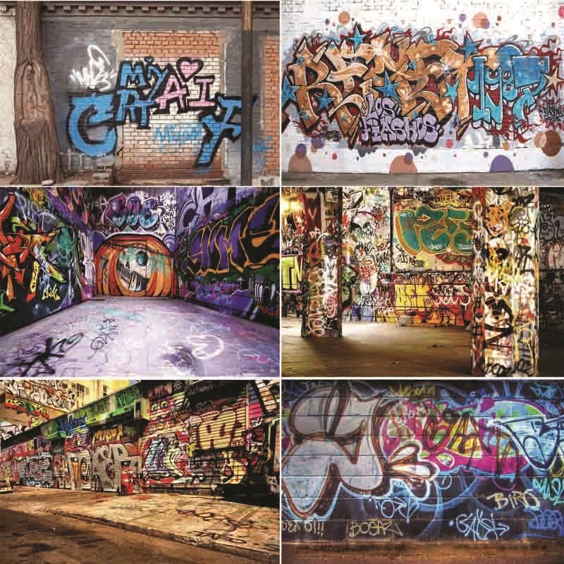 

SHENGYONGBAO Art Fabric Photography Backdrops Prop Graffiti Theme Photography Background #0031