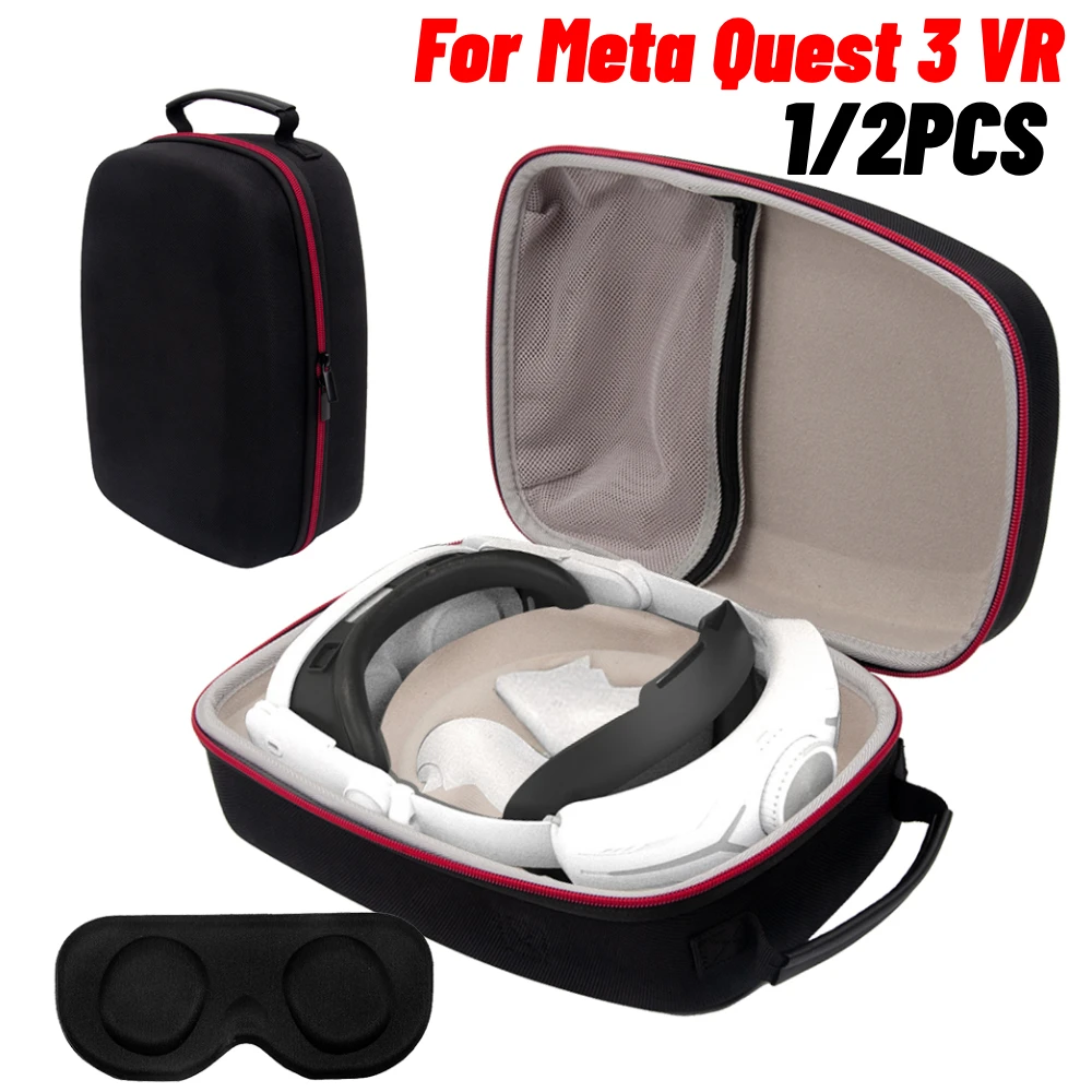 Estuche de transporte de viaje a prueba de polvo para Meta Quest 3, bolsa portátil para auriculares VR, caja de carcasa dura EVA, accesorios de VR