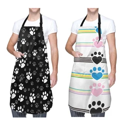 Funny Dog Paw Animal Apron with 2 Pockets Waterproof for Men Women Kitchen Garden Decor