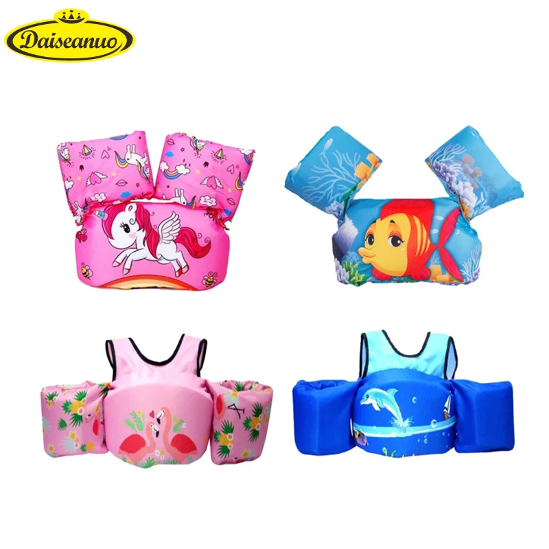 Baby Float Cartoon Arm Sleeve Life Jacket Swimsuit Foam Safety Swimming Training Floating Pool Float Swimming Ring puddle jumper