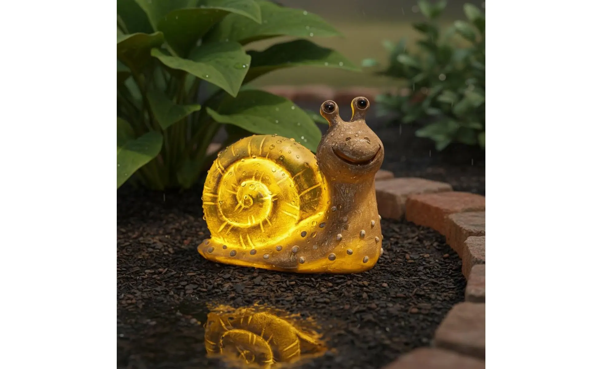 Resin Snail Garden Lamp Waterproof Solar Snail Light Outdoor Decor No Wiring Needed Weather-Resistant for Yard, Lawn