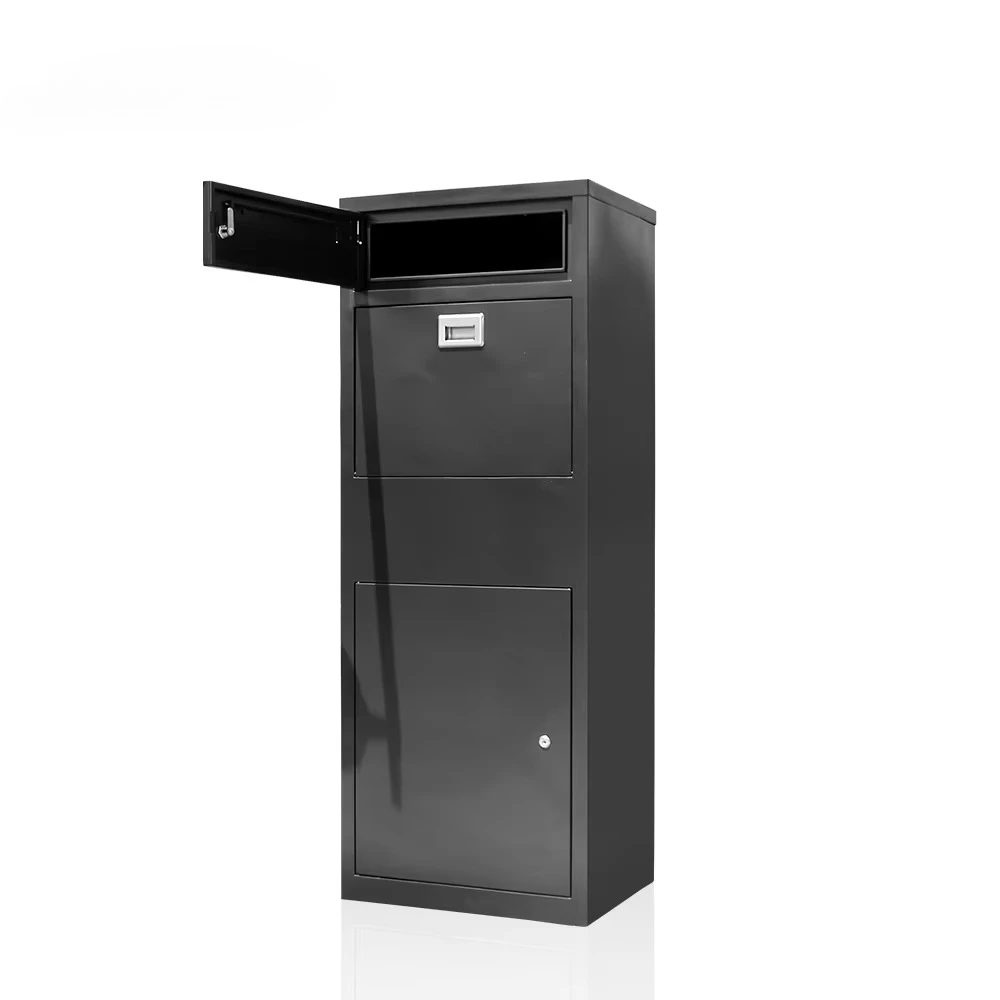 Freestanding Office Mailbox Waterproof Rust-Resistant Metal Letterbox with Lockable Feature Personal Steel Post Delivery