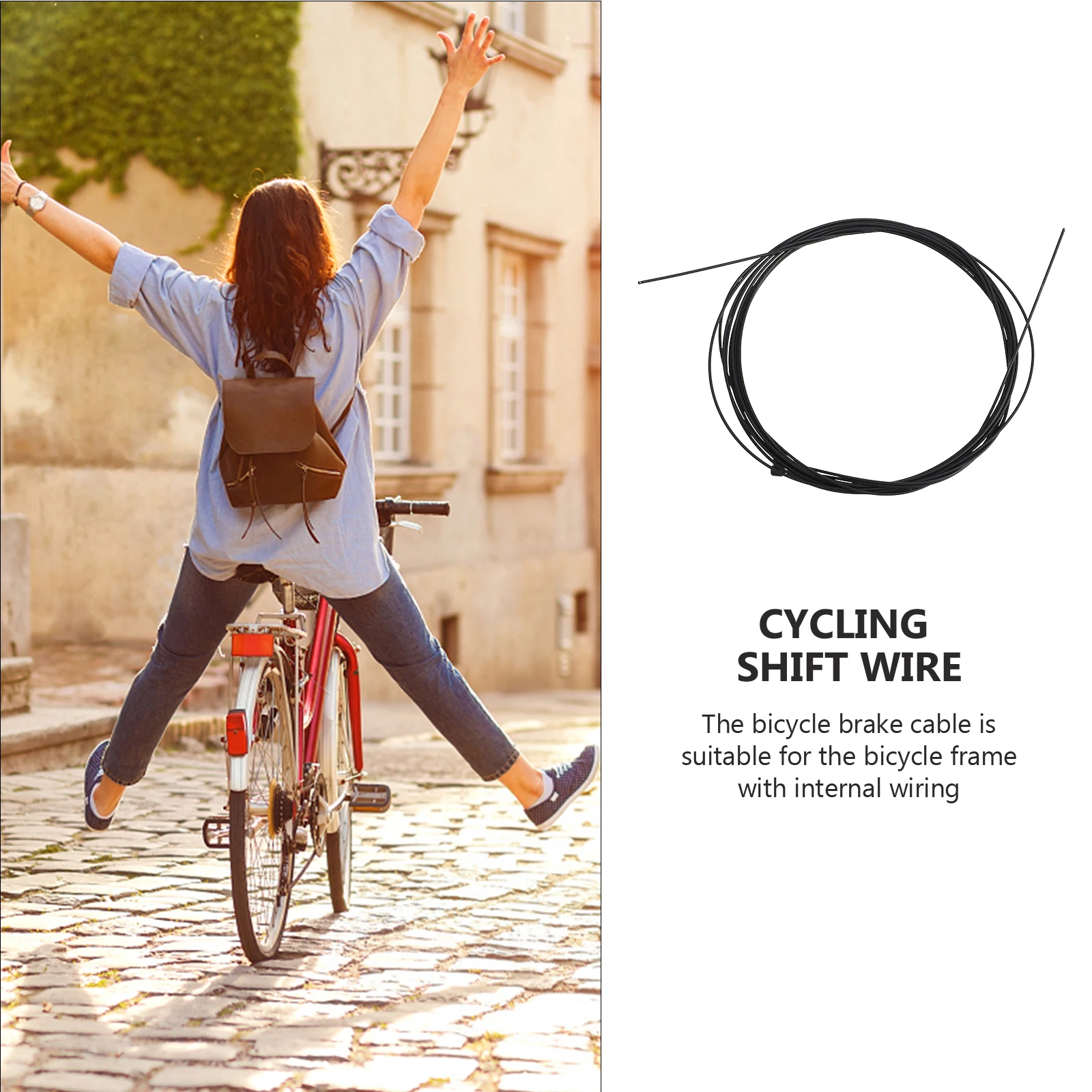 

2pcs Bike Brake Cable Wire Core Front Rear Inner Universal Shifting Stainless Steel Coated Durable Mountain Road Bikes Cycling