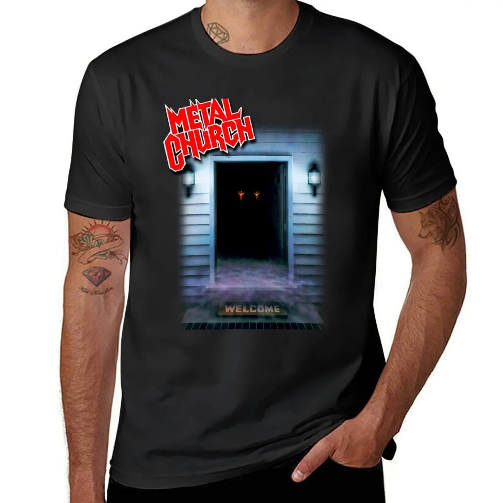 

The Dark by Metal Church - Classic Old School Heavy Power Thrash Metal T-Shirt oversized shirts graphic tees sweat shirts, men