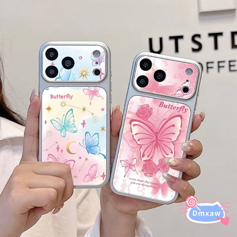 Leather Gradient Butterfly Phone Case For Samsung Galaxy A57 A56 M56 F56 A55 A54 A53 A52S A51 A50S M40S A30S A73 A72 F42 Cover
