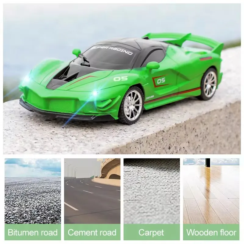 RC Car 2.4G 4CH Remote Control 1:18 With Led Light Sports Cars High Speed Radio Drift Vehicle Racing Boys Girls Toy For Children