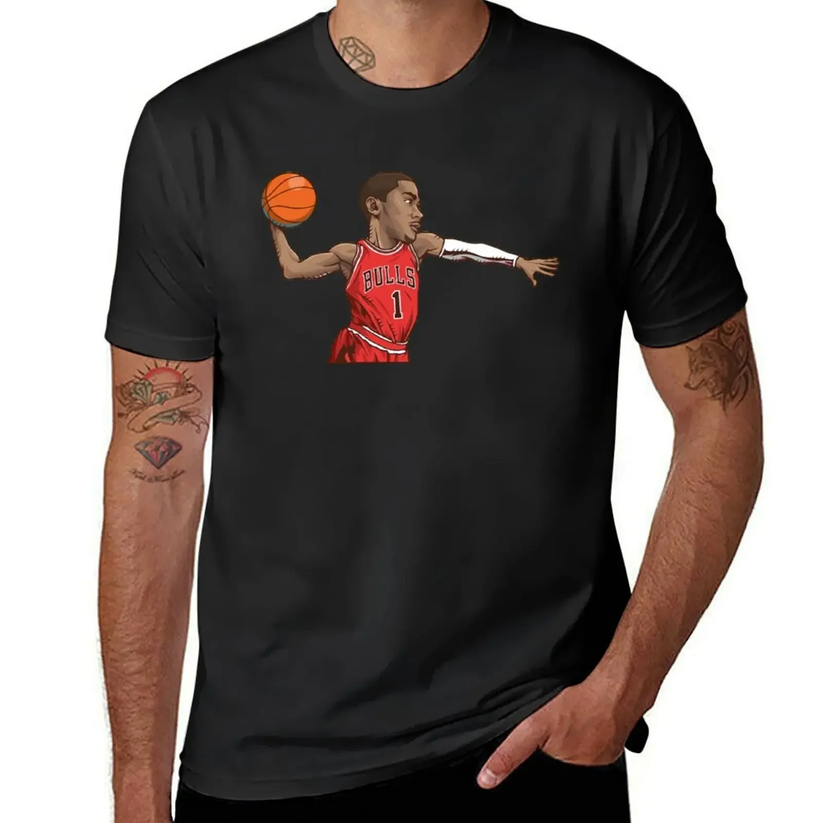 

Derrick Rose 1 Chicago Dra T-Shirt anime plain summer tops sweat black t-shirts for men
