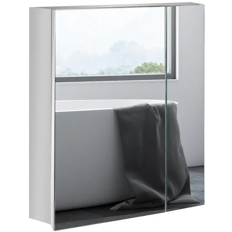 

Bathroom Mirror Cabinet, Wall Mounted Medicine Cabinet with Hinged Door, Storage Shelves for Laundry Room