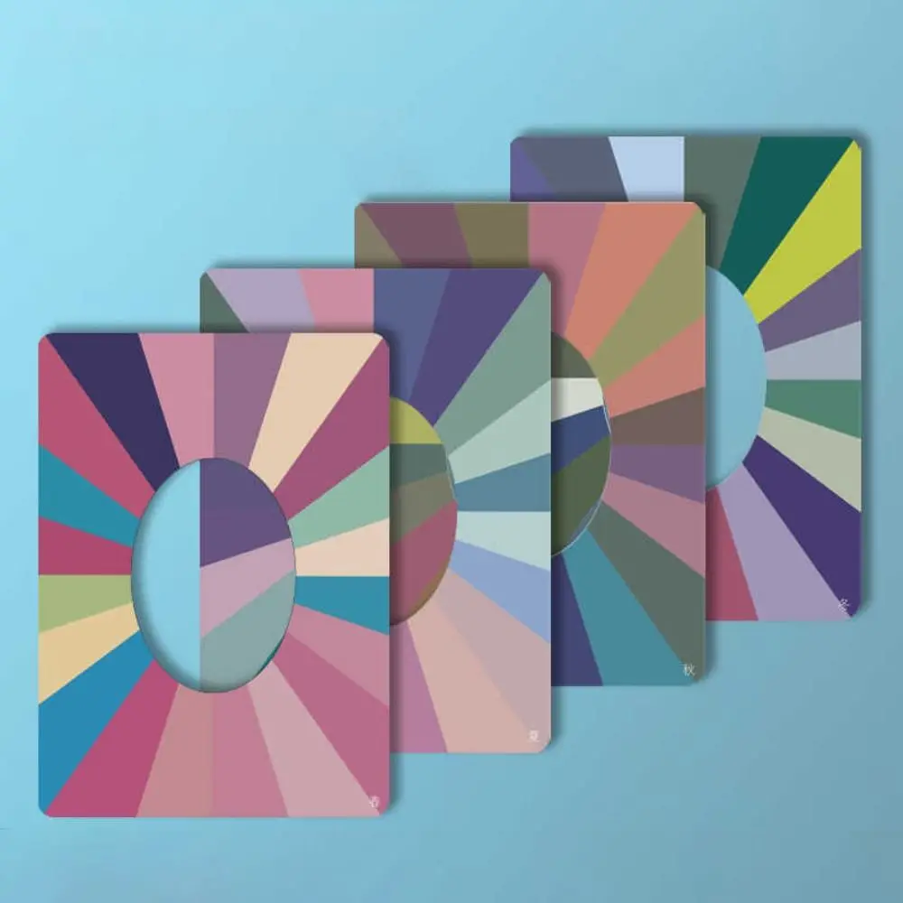 

Spring Summer Autumn Winter Skin Color Self Test Card Sample Designer Paint Four Seasons Color Cards