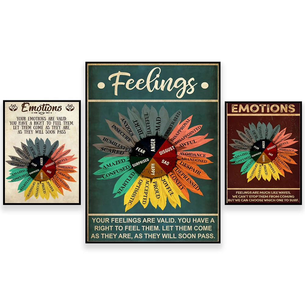 عجلة الحسية ملصق ريترو ملصق عاطفي للتوعية بالصحة العقلية ملصق كن لطيفًا لعقلك ملصق الصحة العقلية #3