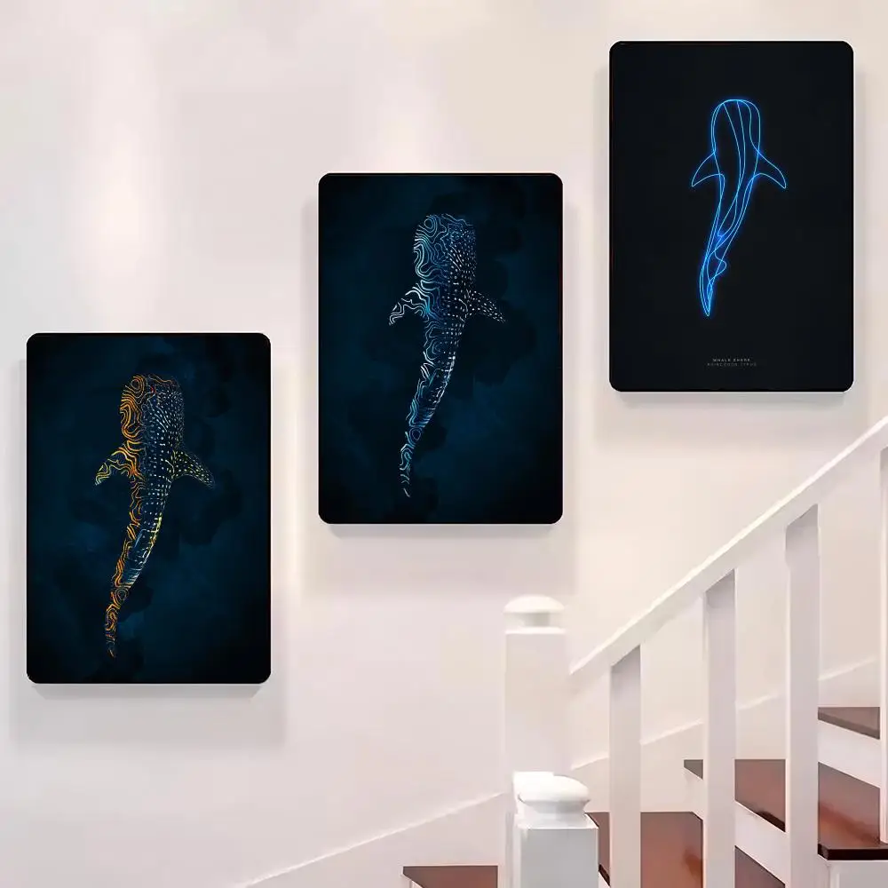 

Sea Creatures Giant Whale Sharks Poster Sticky Wall Waterproof Home Living Room Bedroom Bar Aesthetic Decoration Perfect Gift