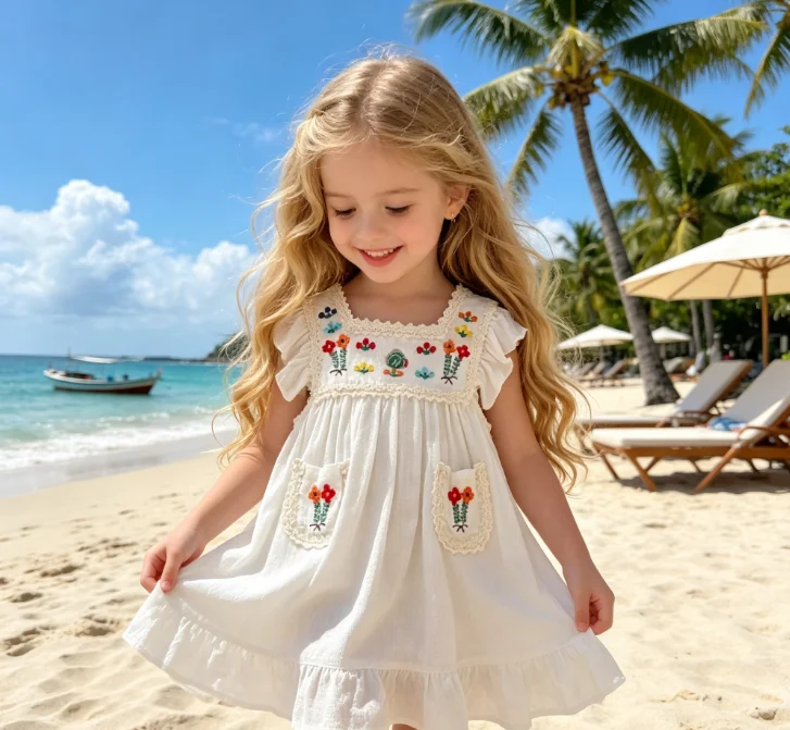 Summer Girls' Skirt 2026 New Mid To Small Children's Style Forest Sweet Flower Baby Flying Sleeve Tank Top Skirt