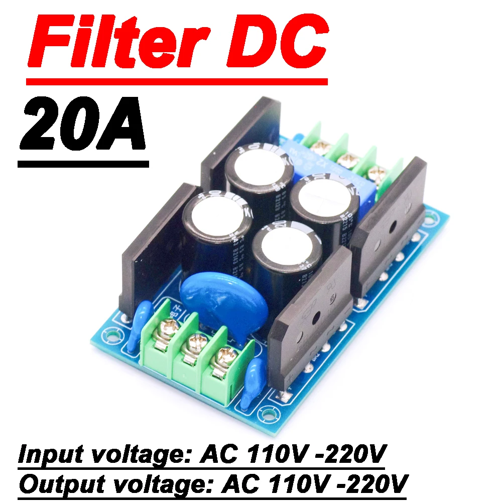 20A Ac Power Filter 110V 220V DC Voltage Blocker Filter Audio Isolator Transformer Eliminate Noise Overvoltage Surge Protection