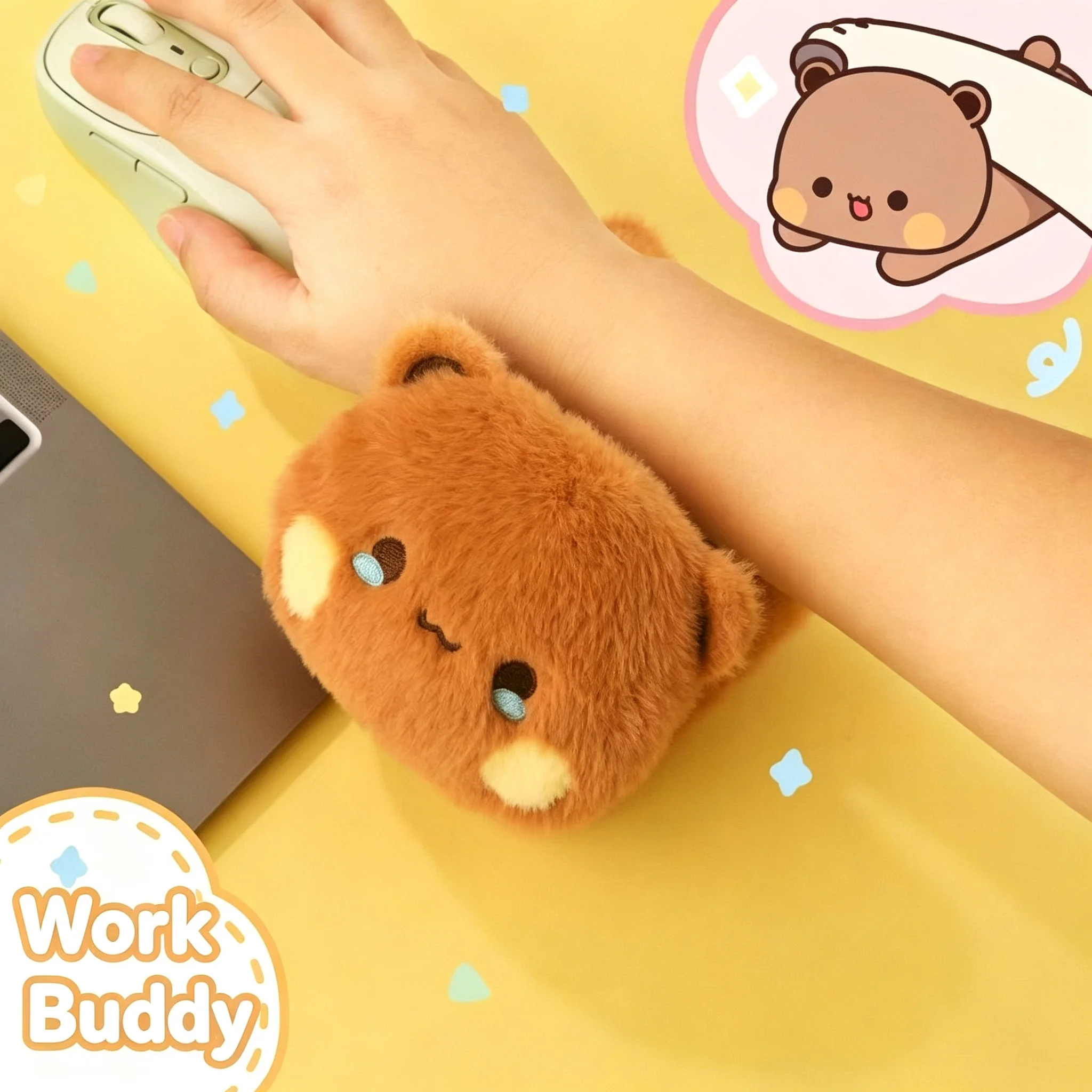 Bubu Cartoon Plush Wrist Rest Kawaii Bubu Dudu Stuffed Doll Soft Fluffy Desk Wrist Support Cute Couple Companion Toy