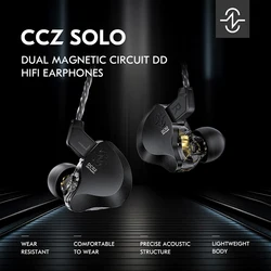 CCZ DC02 DD HIFI Earphones 4N OFC Iem Cable In Ear Monitor Wired Headphone With Microphone Sport Noise Cancelling Gaming Headset