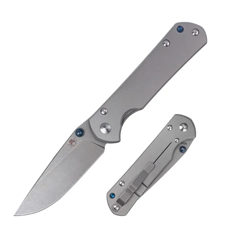 

HWZBEEN J148 M390 Stainless Steel Stone Wash Titanium Handle Multipurpose Folding Knife Titanium Handle Hand Tools Self Defense