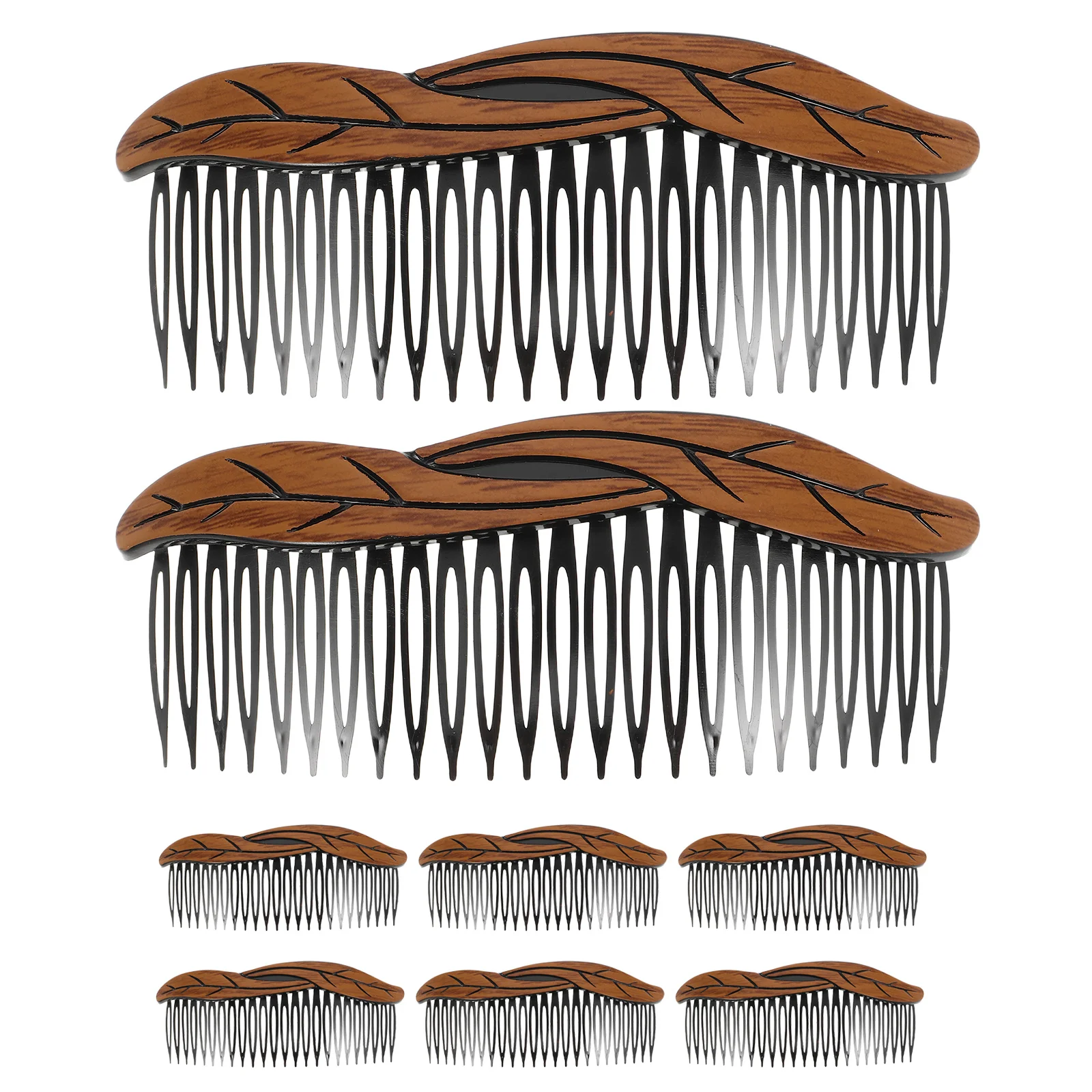 8 قطعة مجموعة مشط الشعر خمر الخشب الحبوب إنهاء السلس الأسنان الشعر الجانب أمشاط الانفجارات تصفيف كعكة Chignon تويست مشط للنساء #3