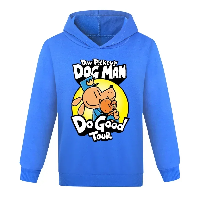 Dogman Felpa con cappuccio per bambini Felpa per bambino Ragazzo Ragazza Primavera con cappuccio Cartoon Dog Man Camicia a maniche lunghe stampata Abbigliamento Regalo di Natale