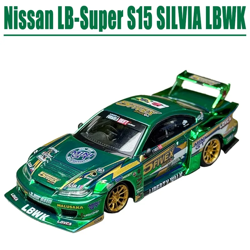 

MINIGT Scale 1/64 Nissan LB-Super S15 SILVIA LBWK Alloy Toy Diecast Metal Model Gift