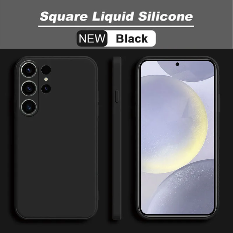 Luxus Flüssigkeit Silikon Weiche Fall Für Samsung Galaxy S26 S25 S24 S23 S22 S21 S20 FE S25 Plus 25 rand 5G Matte Telefon Zurück Abdeckung