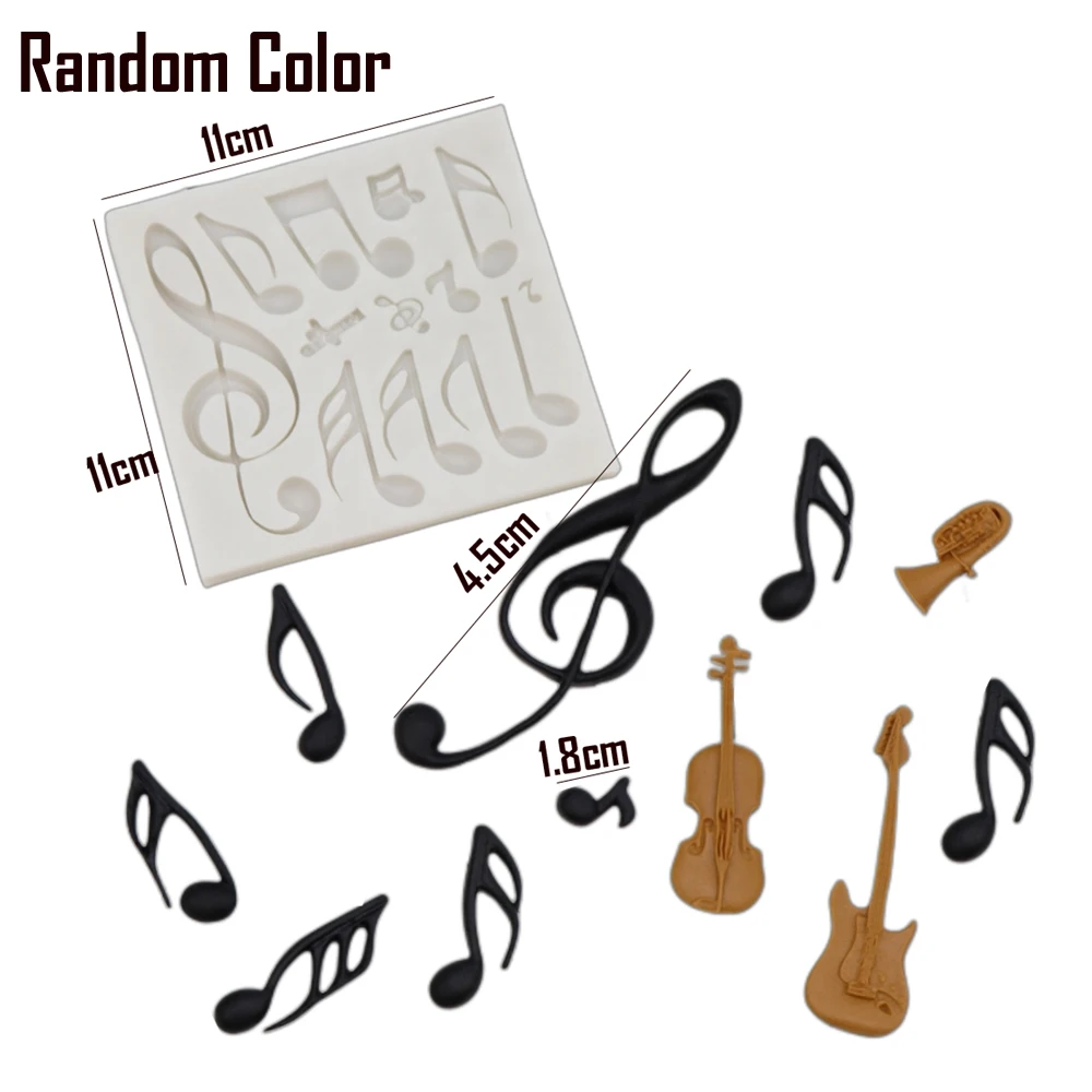 Kinds of Music Notes Silicone Mold Fondant Cake Decorating Tools Sugar Chocolate Candy Gumpaste Cupcake Baking Moulds M272