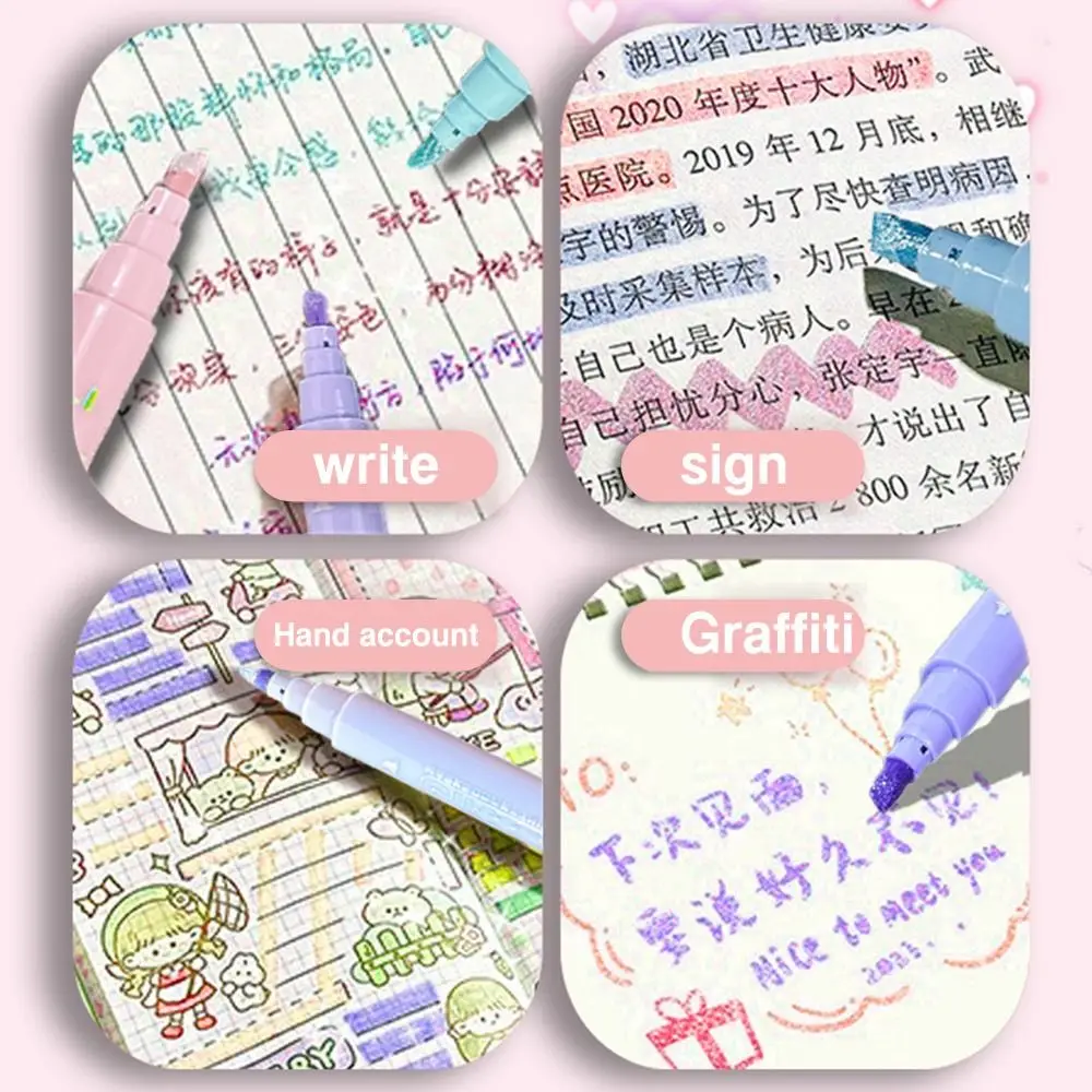 

4PCS/Set Creative High Gloss Glitter Highlighters Plastic Colorful Shiny Fluorescent Pen Marking Pen Students Gift