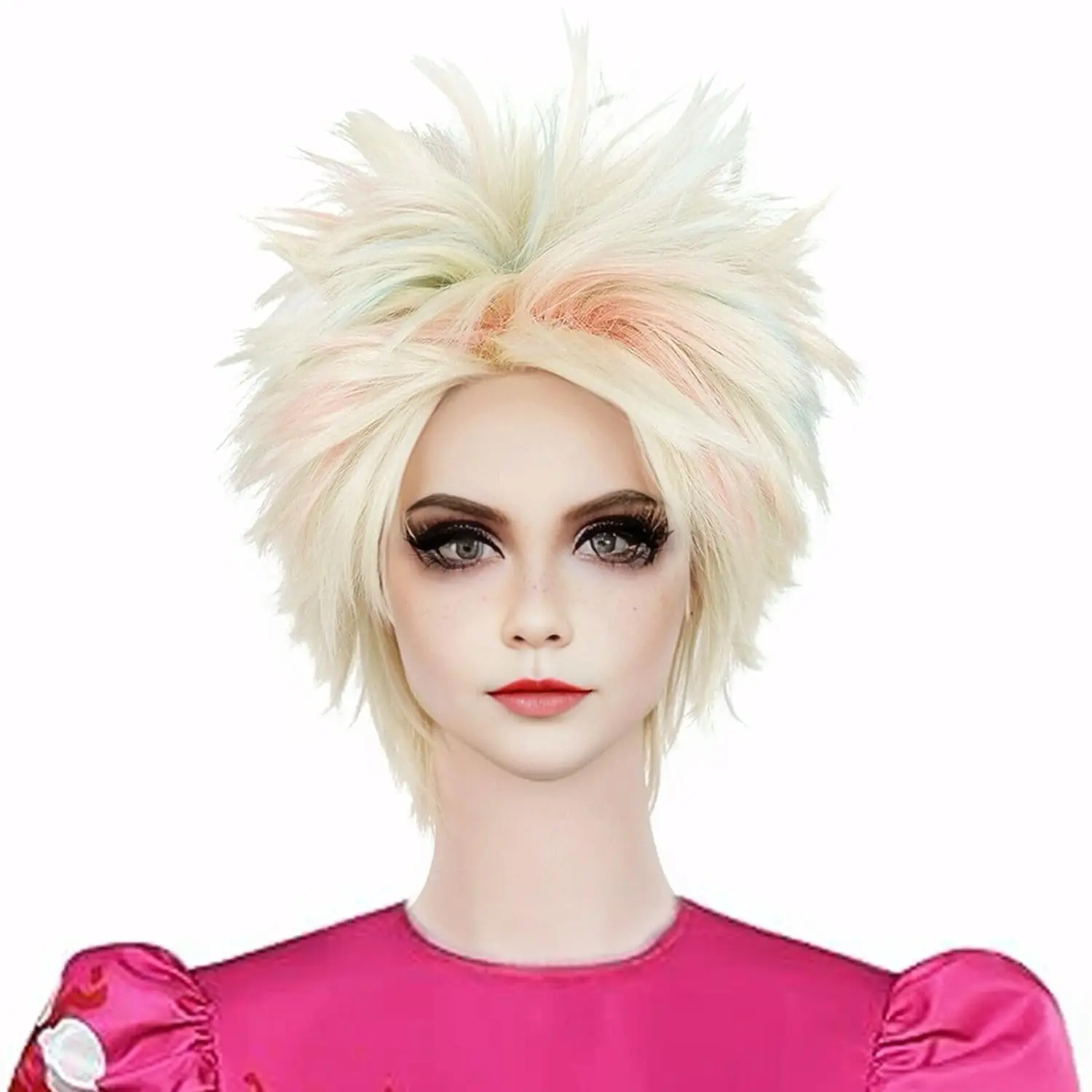 

Synthetic Anime Cosplay Wig for Men and Women Short Pixie Layer Wig for Costume Show Wig Cap Daily Party Christmas Day Use