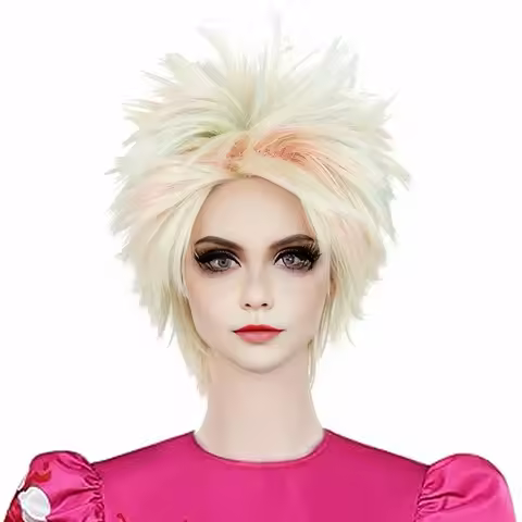 Synthetic Anime Cosplay Wig for Men and Women Short Pixie Layer Wig for Costume Show Wig Cap Daily Party Christmas Day Use