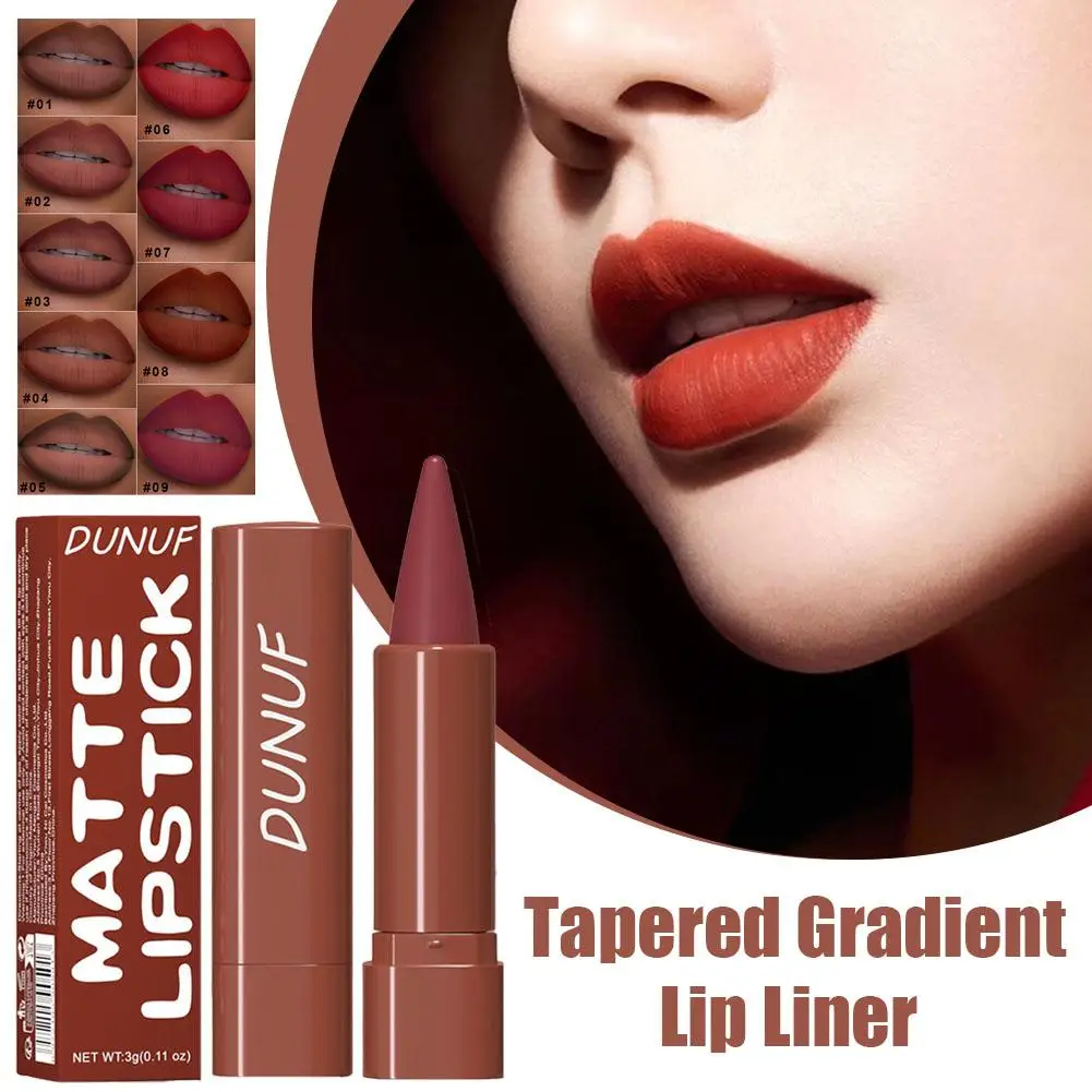 Lápiz Delineador de labios marrón desnudo Gradual, lápiz de contorno rojo afilado, maquillaje de labios, lápiz labial cosmético, resistente al agua, Labial mate T D7J3