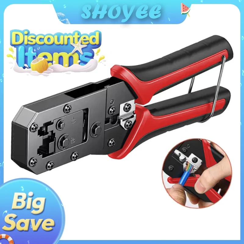 RJ45 Crimping Tool Ethernet Network LAN Cable Crimper Cutter Stripper Plier 8P RJ45 6P RJ12 RJ11 for Modular Connector
