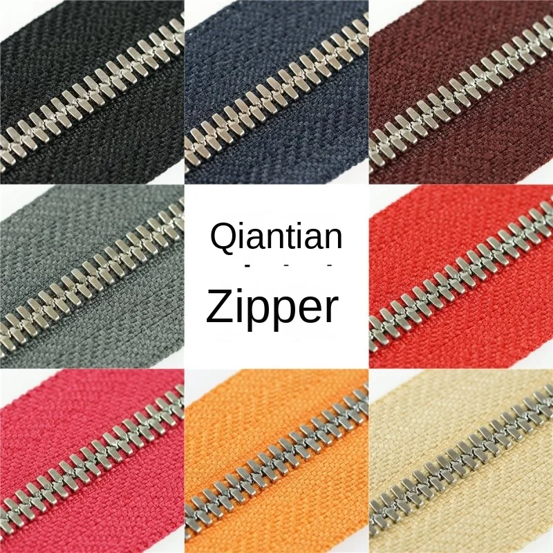 

No.3 Qiantian High end Platinum Corn Tooth Metal Zipper Compatible with Excella Leather Furniture Bag Handmade DIY1M3M5M10M