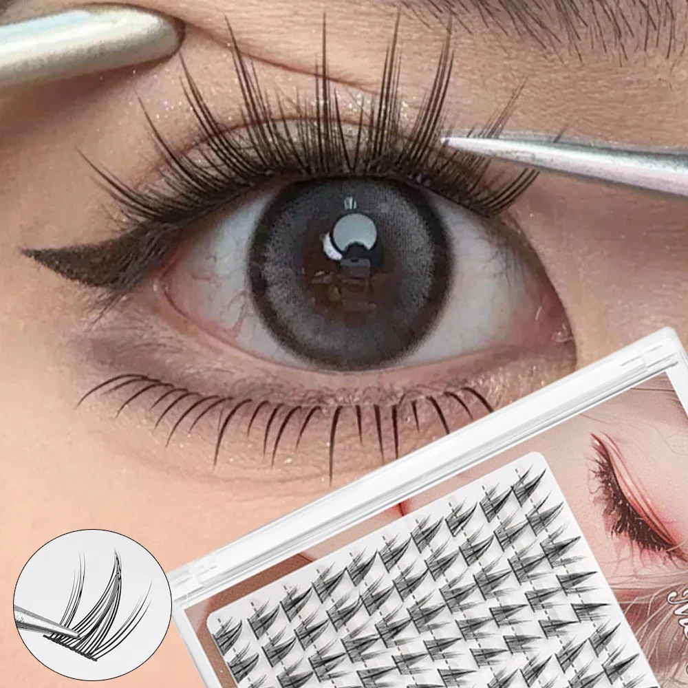 1/box 100 Bundles False Eyelashes Brown Sunflower Lashes Natural Manga Anime Eyelashes Individual Eyelashes Extension Makeup
