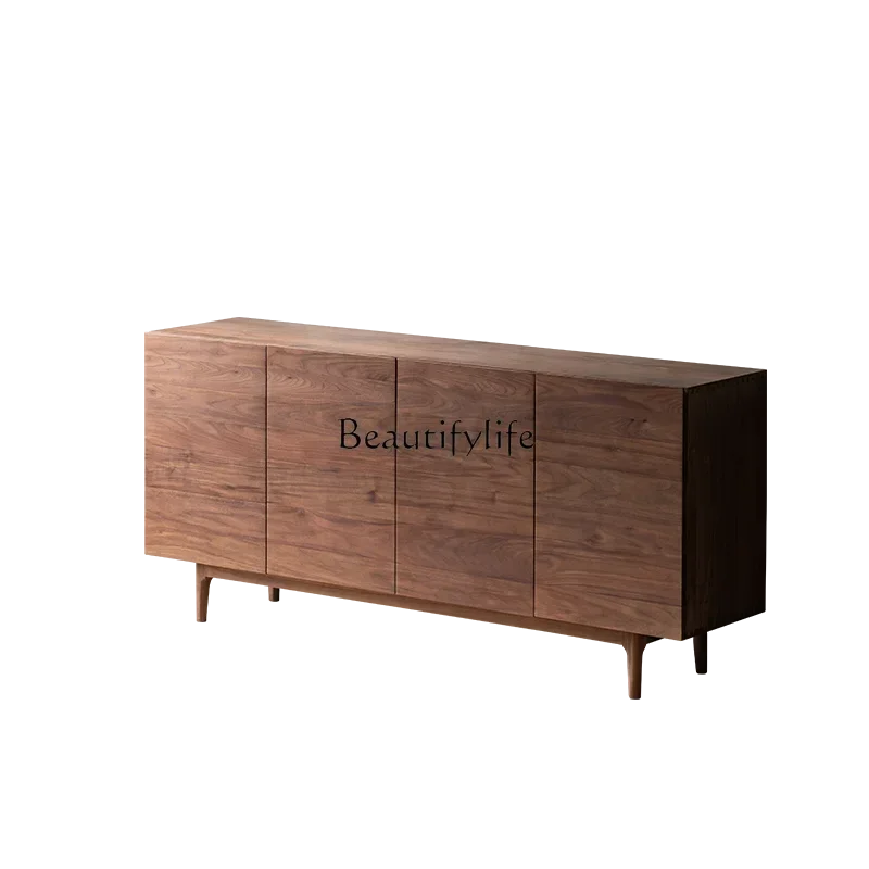 

13North American black walnut solid wood dining side cabinet modern simple living room wabi wind storage storage cabinet