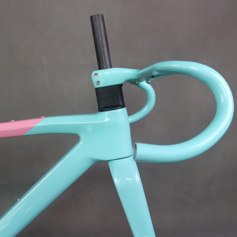 Blue Pink Paint Gravel Bike Frame GR047 T47 Bottom Bracket Full Hidden Cable Available Size XS/S/M/L/XL