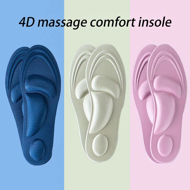 2pcs Insoles Soft Men Women Sponge Pain Relief 4D Memory Foam Orthopedic Insoles Shoes Flat Feet Arch Support Insole Sports Pads