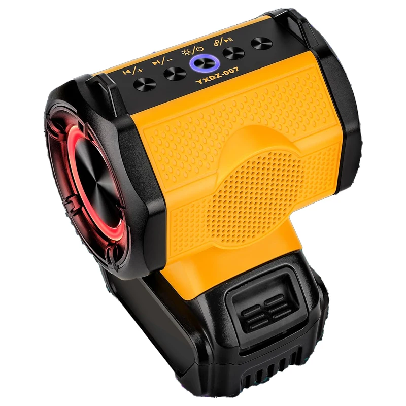 

Rechargeable Portable Speaker Bluetooth Speaker with USB Port for Dewalt 20V Battery for Home and Parties (Battery Not Included)