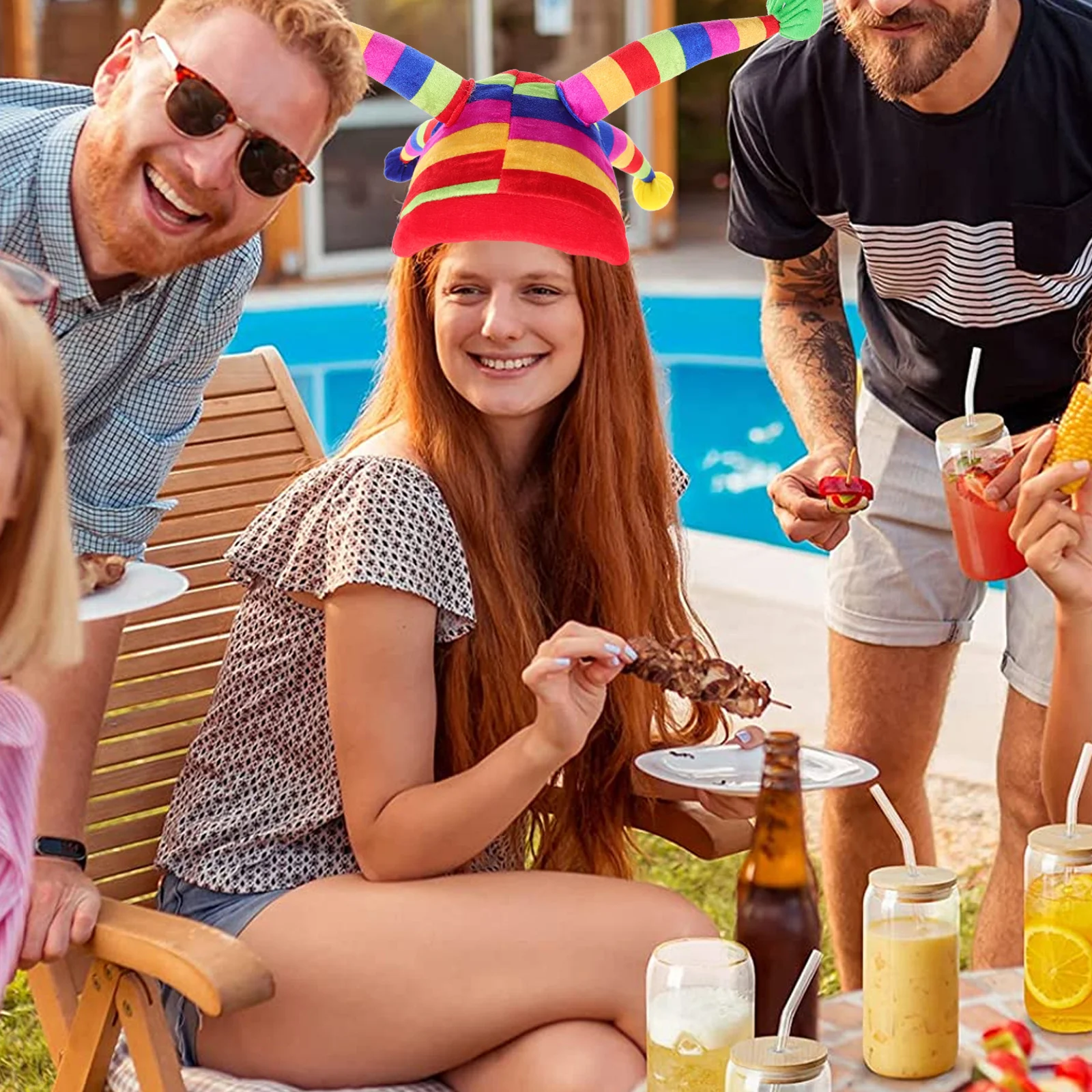 

Halloween Clown Hat Premium Craftsmanship Show Stopping Ensemble Accessory for Comedy Act Party Costume Carnival Dress Up