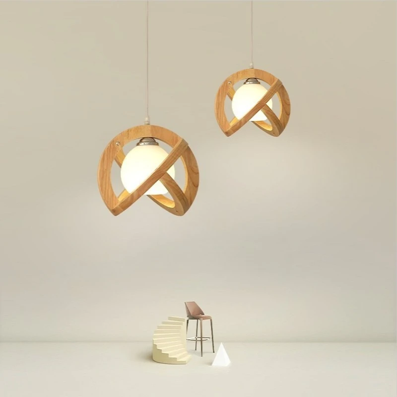 

Ваби-саби деревянный подвесной светильник креативное художественное стекло с одной головкой светодиодные подвесные светильники ресторан кабинет коридор проход ретро Luminarias