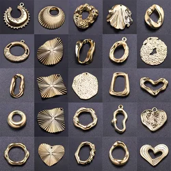 7Pcs/Lot Stainless Steel Hollow Stamping Blank Round Oval Frame Pendant Geometric Irregular Textured  Charms Jewelry Accessories