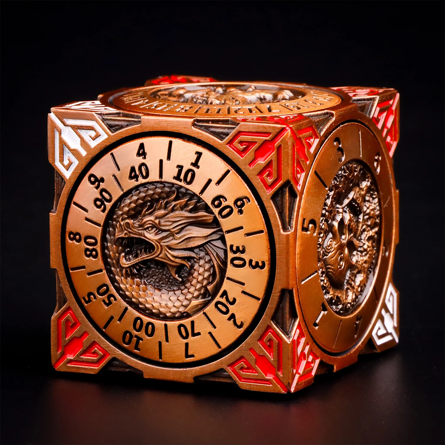 

Spinner Dice,7 in 1 Unique Metal Cube D&D Dice Set with 3D Relief for Dungeons and Dragons Gift,Fantasy Tabletop RPG Accessories