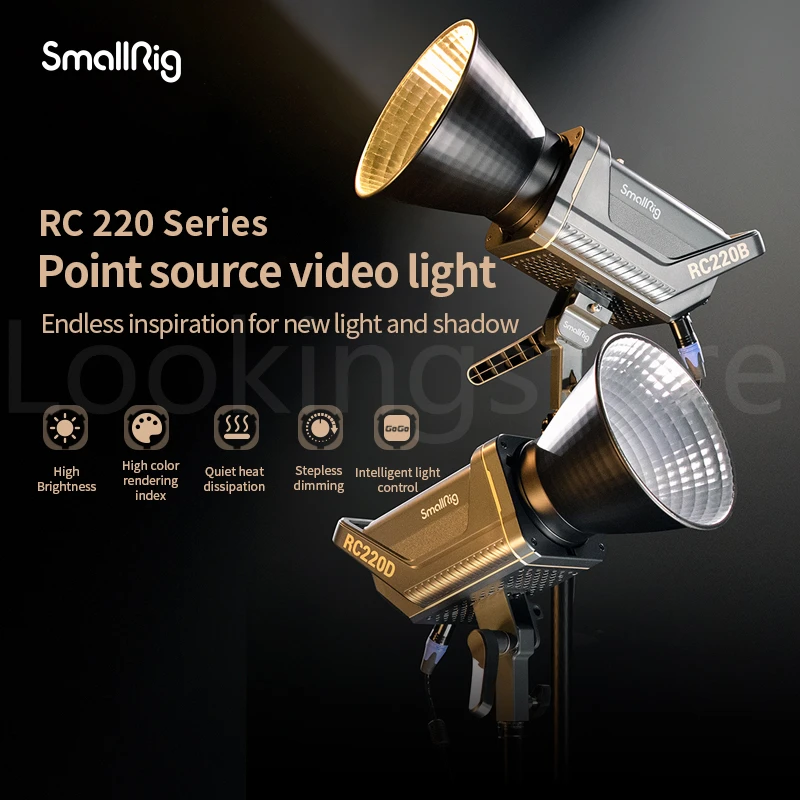 Smallrig rc 220b bi-color luz de vídeo rc 220d luzes led fotografia iluminação streaming luzes lâmpadas lâmpada de estúdio fotográfico