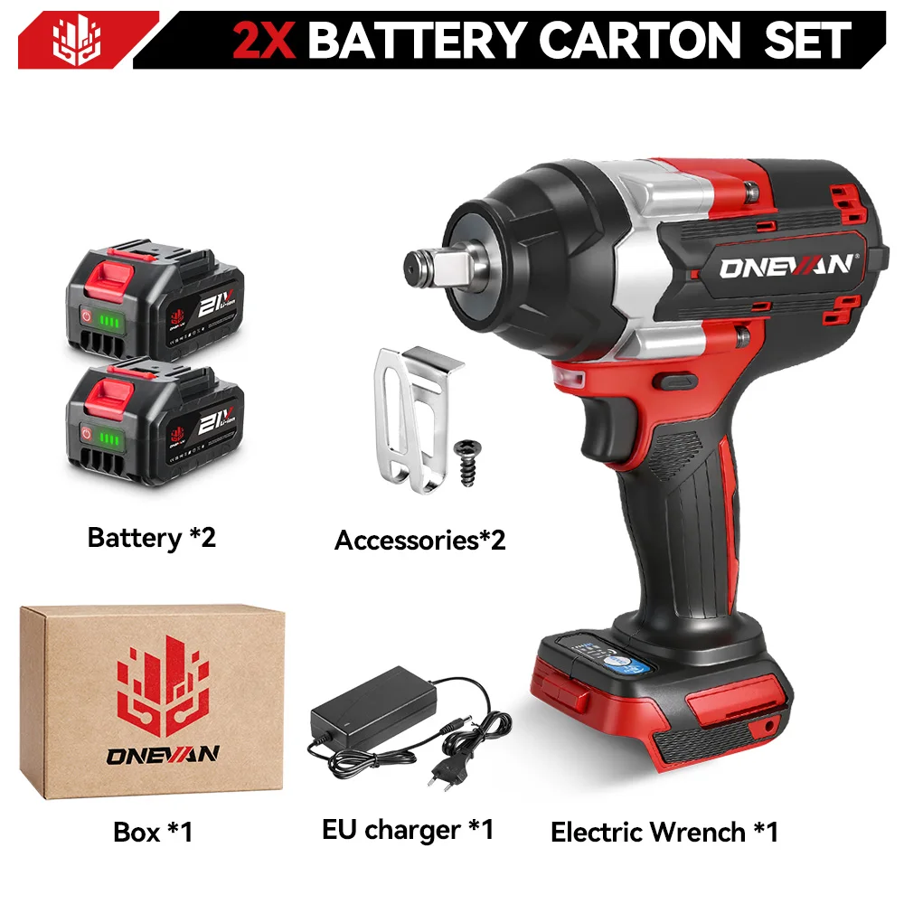 ONEVAN 1800N.M borstelloze elektrische slagmoersleutel 1/2 inch lithium-ionbatterij draadloos elektrisch gereedschap voor Makita 18V batterijpin